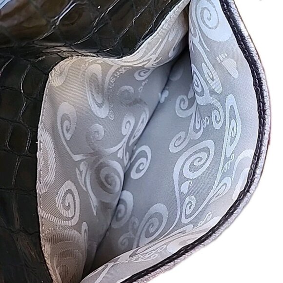 Brighton "All You Need Is Love" Faux Patent Leather Croc Embossed Purse Bag -EC - Picture 9 of 9